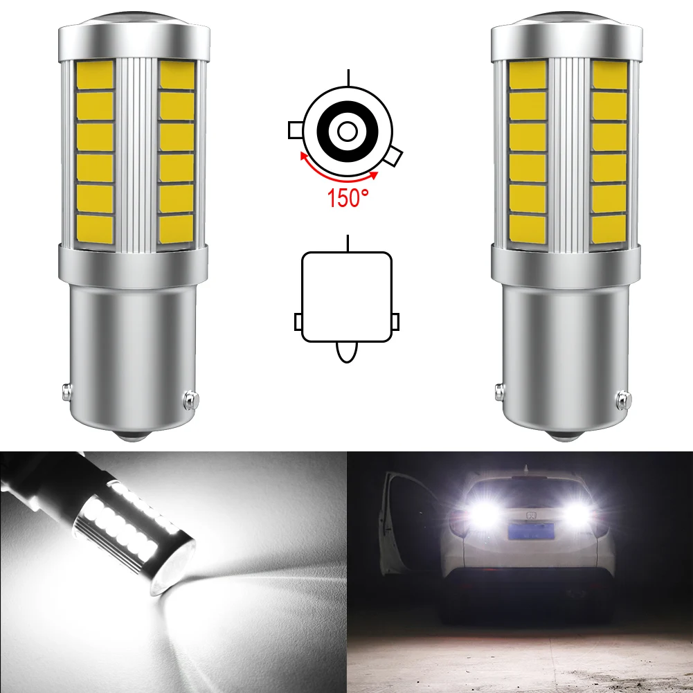 Katur 2pcs BAU15S PY21W Led Car Lighs 1200Lm Reverse Light Super Bright Lamp Turbo For Dacia Duster Sandero Logan Jogger Spring