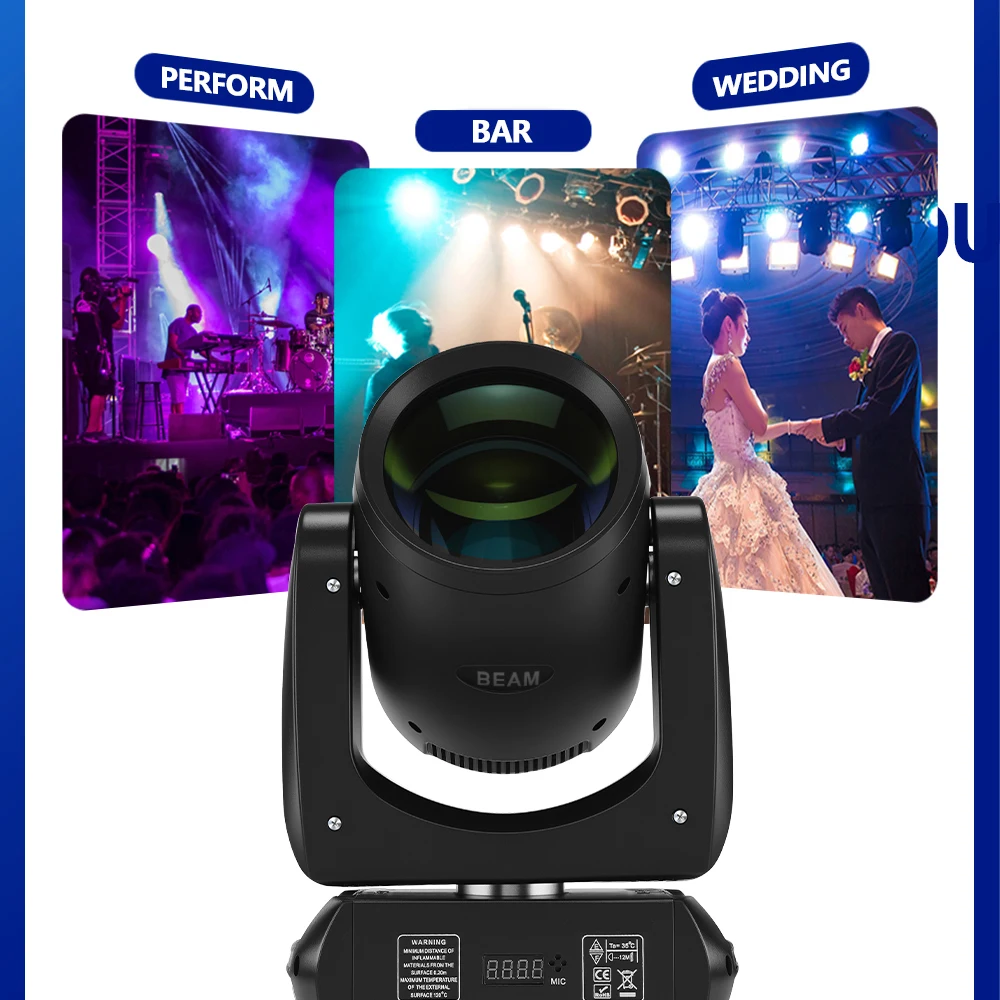 

160 Вт светильники для вечеринок с подвижной головкой, 18-гранная призма, стробоскоп/лучевой/стиральный сценический светильник с DMX-прожектором для DJ-ведьбы, вечеринки, бара, жизни