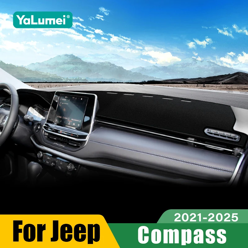 Für Jeep Compass 2021 2022 2023 2024 2025 Auto-Armaturenbrett-Sonnenschutzabdeckung Instrumententafel-Antirutschmatte Lichtschutz-Pad Zubehör