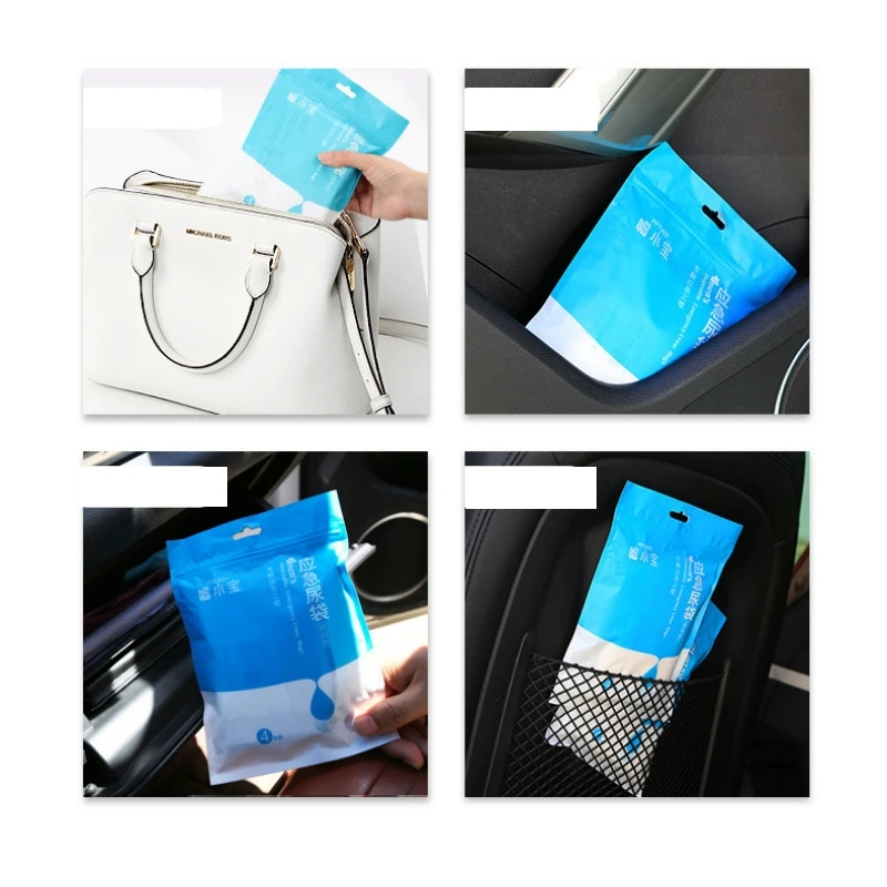 

4Pcs/Pack 700ml Emergency Portable Car Leak-proof Urine Bags Vomit Bags Mobile Toilets Disposable Handy Unisex Outdoors Mini WC