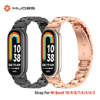 Strap for xiaomi smart Band 10 9 8 Bracelet NFC Global Version Watch Band Wristband  for Mi Band 8 9 10 Metal Stainless Steel