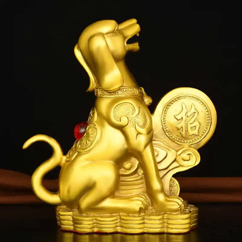 Copper Dog Ornaments Northwest Missing Corner Zodiac Filling Sitting on the Ground to Make Money Living Room Watchdog Crafts