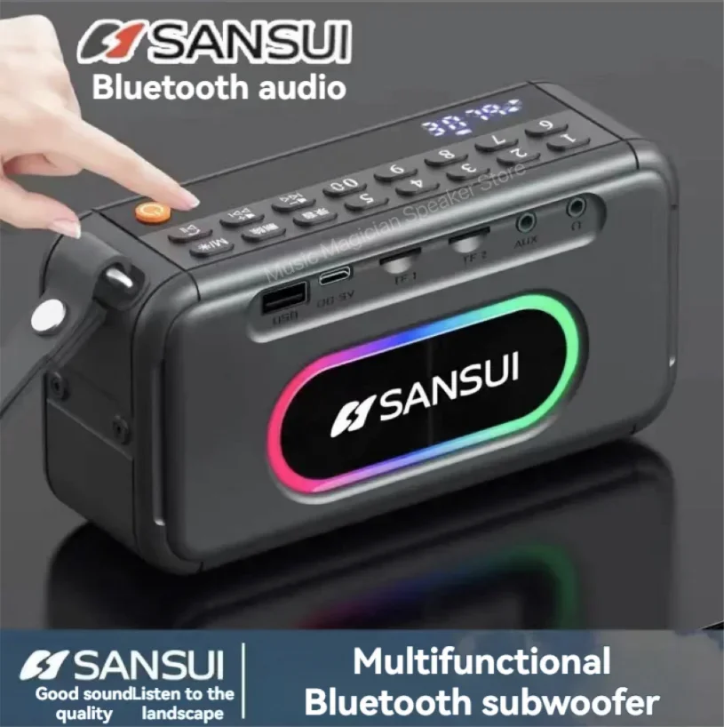 

New Sansui F30 Retro Radio Wireless Bluetooth Speaker Insert Card Mini Plug in Walkman Music Player Portable Stereo Subwoofer