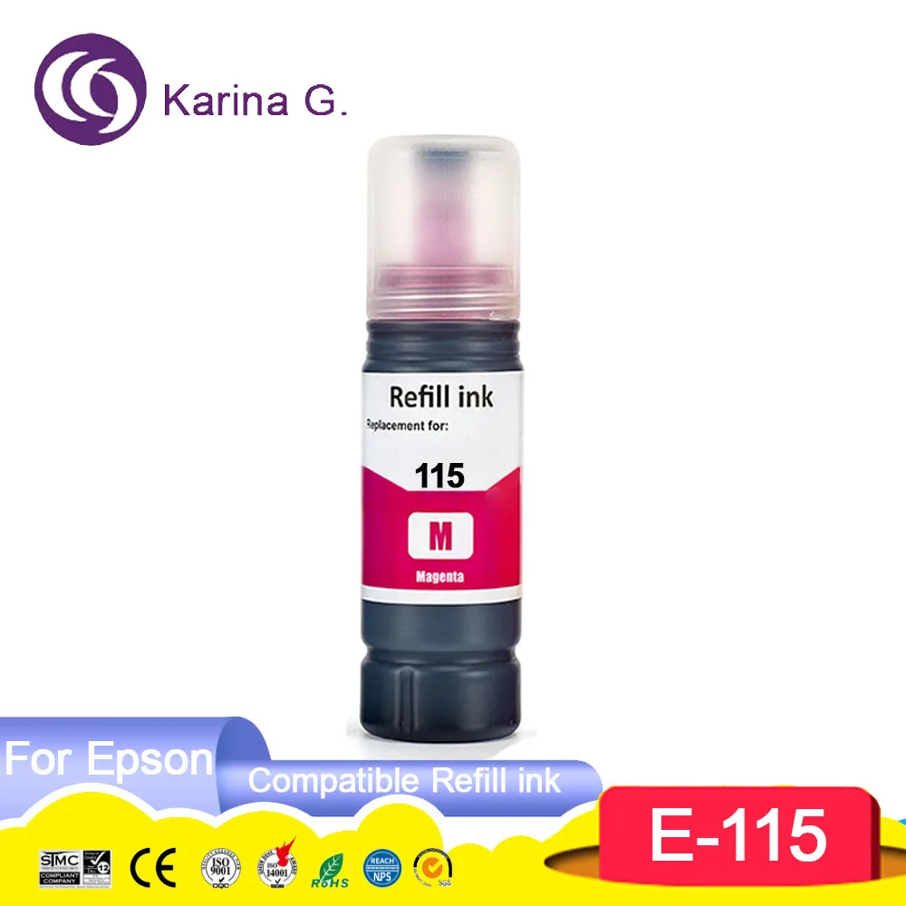 115 T115 Premium Compatible Bulk Bottle Water Based Refill Ink for Epson EcoTank L8160 L8180 Printer