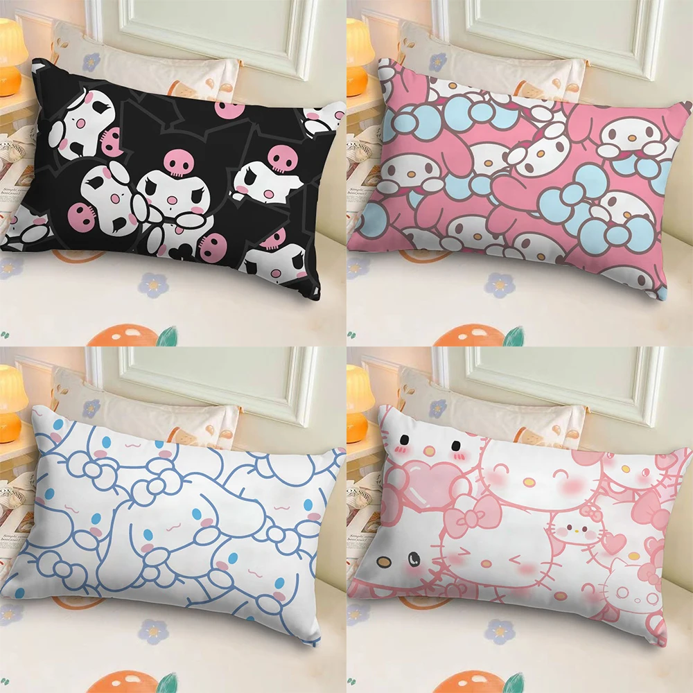 Sanrio pillowcase Kulomi big-eared dog Hello Kitty printed sofa cushion cover room home decoration 30X50 40x60 50x70cm