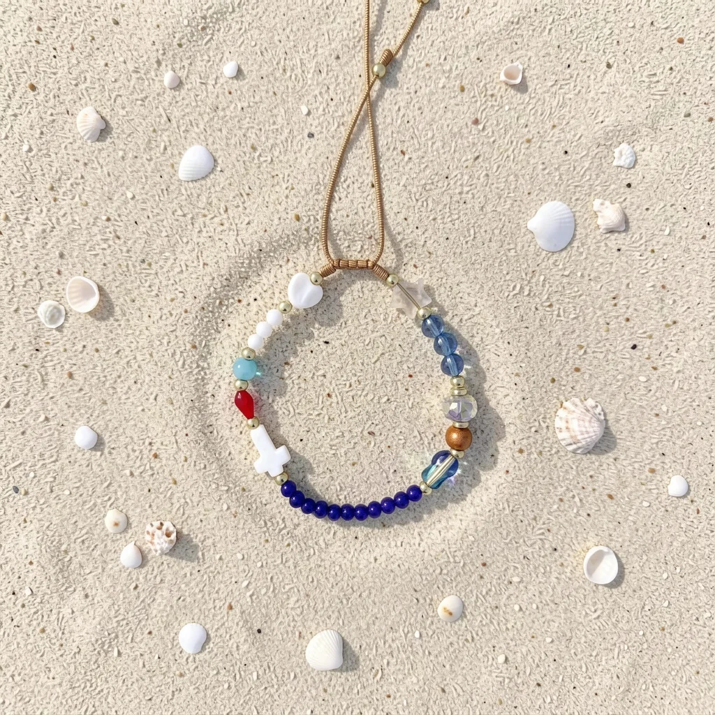 Faith Theme Bracelet Blue Blue Crystal Bracelet Cross Charm Bracelet Minimalist For Stacked Wear Girls Commuting