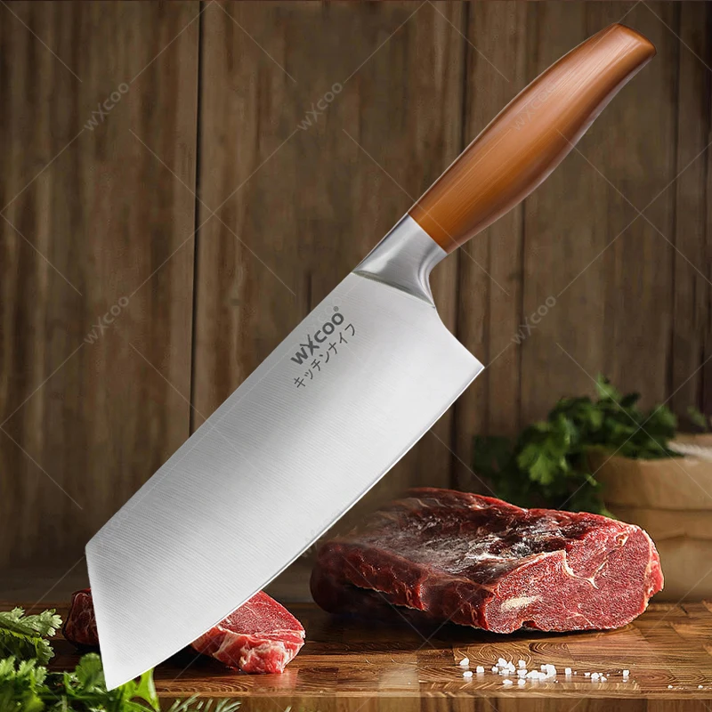 

WXCOO Meat Cleaver Stainless Steel Fruit Paring Knife Cut Meat Pork Beef Fish Cutting Wood Handle Japanese Sashimi Knife