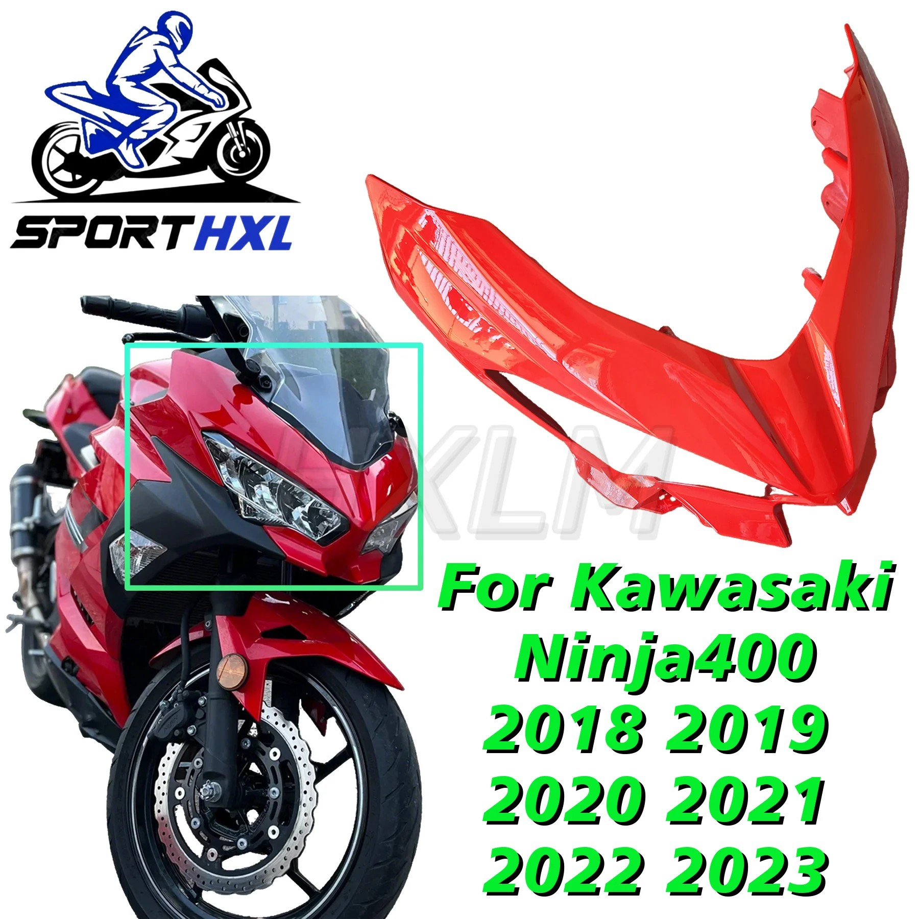 

For Kawasaki Ninja400 2018-2023 Front nose headlight cover Front headlight cover Headlamp cover Front protector 22 23Customized