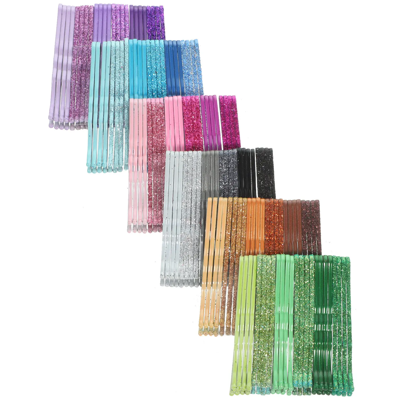 

144Pcs Glitter Hair Clips Metal Bobby Hairpins Varnish Styling Barrettes Hair Accessories Everyday Use Glitter Bobby Pin