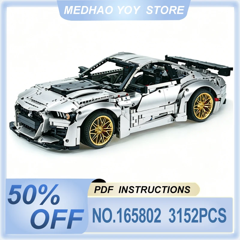 

MOC 165802 New Technical Plating Super Sports Car 1:8 Model Buidling Block Bricks Collectible Assembly DIY Toy Chrismas Gift Kid