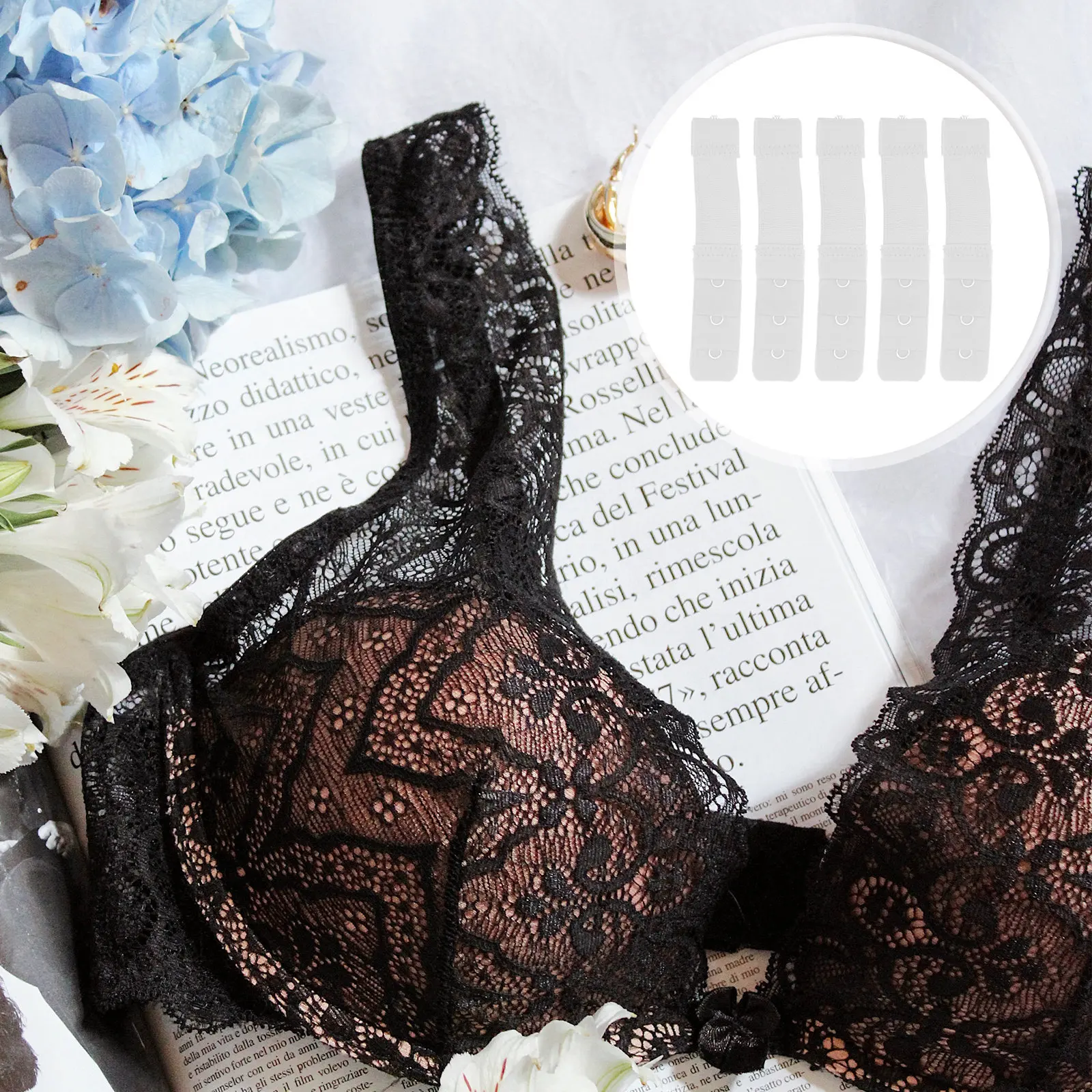 20pcs Bra Extender Women Elastic 3 Rows 1 Hook Stretch Band Extension Buckle Machine Washable Durable