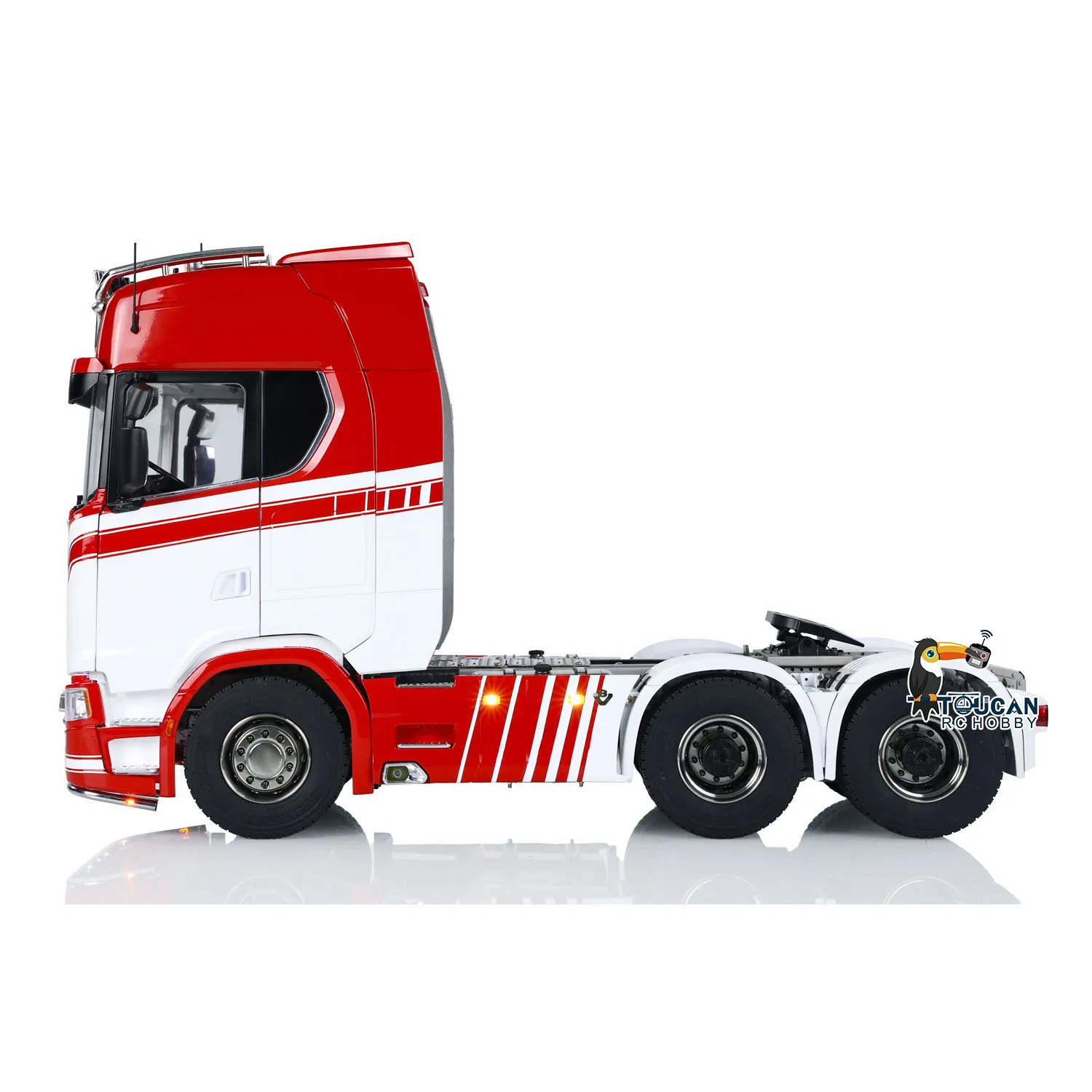6x6 1/14 RC Tractor Truck 770S Metal Chassis Finished Light Sound System Smoke Door Openable 3-speed RC Toys Truck Moodel Gift