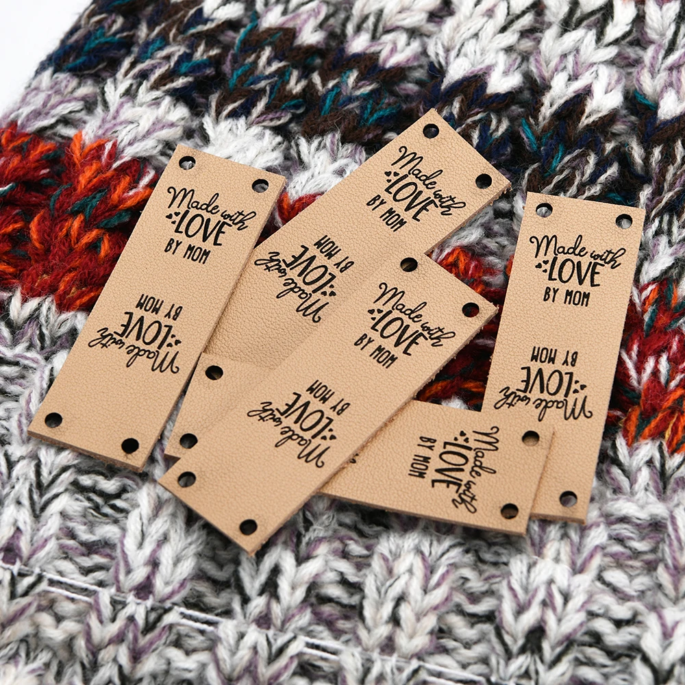 

20x50mm Laser Engraved Leather Tags with Rivets - Custom Design for Shoes, Apparel, Gifts | 1mm Eco-Friendly & Free Rivets