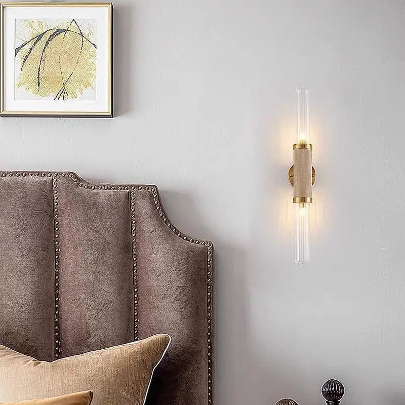 Postmodern Double Head Glass Wall Lamp Creative Personalized Corridor Staircase Bedroom Bedside Lighting