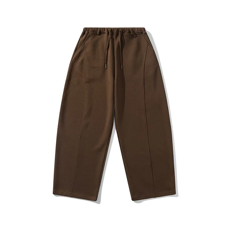 

Spring Autumn 3D Tailoring Loose Wide Leg Sweatpants Men Women Casual Straight Nine Points Small Size Comfortable Elastic Fiber