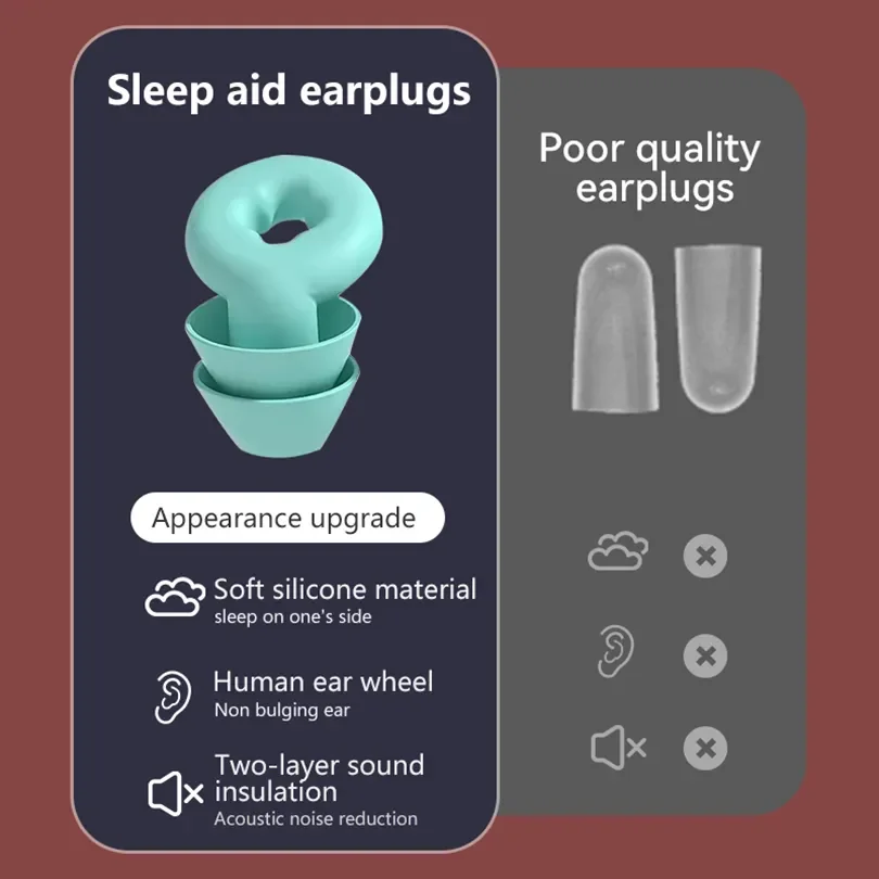 New Silicone Noise-cancelling Earplugs Riding Sports Waterproof Sleep Mute Students Comfortable Hearing Protection Earplugs