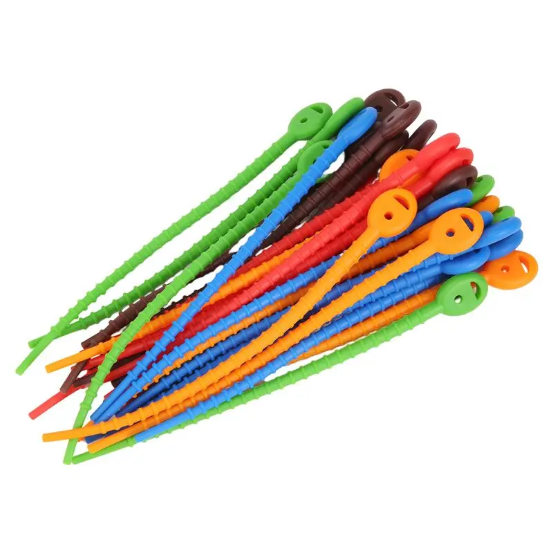 ABUL-Silicone Cable Ties,Durable Zip Ties, Bag Seal Clips, Cable Straps, Bread Ties, Rubber Twist Ties For Home Office