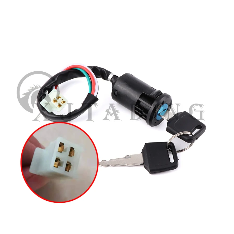 Chave universal de interruptor de ignição para motocicleta, 4 fios, para honda, kawasaki, suzuki, a maioria das motos, atv, kart, buggy, quad, dirt bikes
