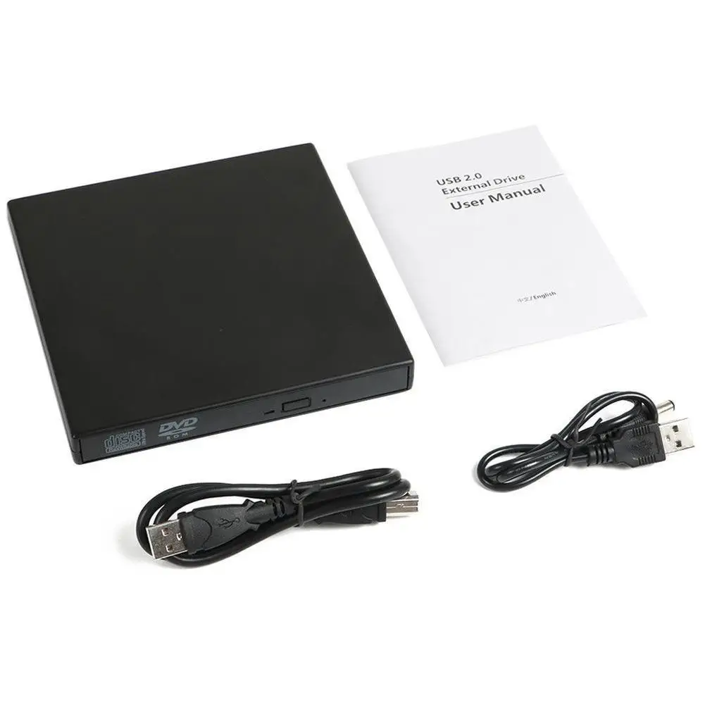 USB portátil externo DVD CD Player, queimador de disco Rw, Combo Drive Reader para Windows 98, 8, 10, Laptop, PC, Desktop