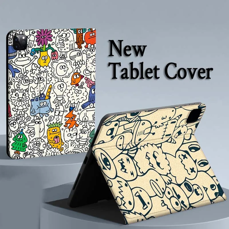 

Cartoon graffiti illustration For iPad Air Mini Pro 7 6 5 9.7 11 10.5 12.9 Automatic Sleep/Wake Tablet Case