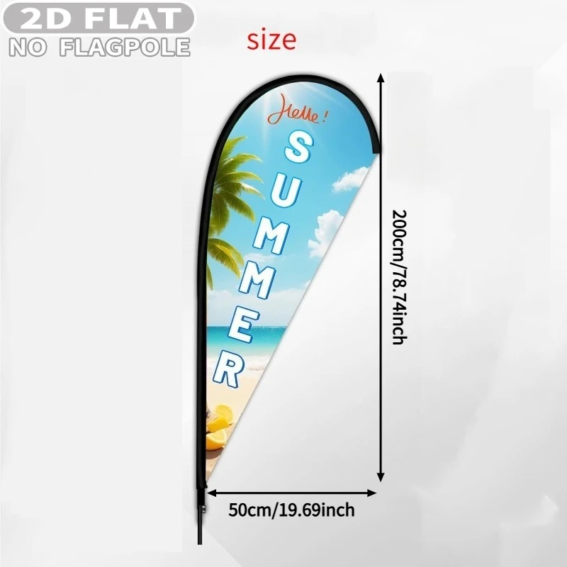 1pc Customizable Teardrop Flag - Personalized Double-Sided Outdoor/Indoor Banner with Logo/Text/Image, Pole/Stand Not Included