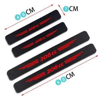 適用於標緻308CC 207CC 206CC 307CC Rifter RCZ PARTNER ION GTline BOXER的4件式汽車門檻貼紙,汽車配件碳纖維貼花 10 最佳銷售 標緻308cc - №6