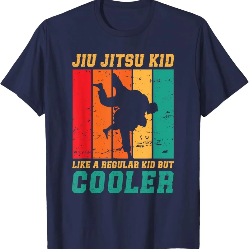 JIU JITSU KIDLIKE A REGULAR KID BUT COOLER Print T-shirts Jiu Jitsu Men Martial Art Funny BJJ T-Shirt Cotton Tees Tops Clothing