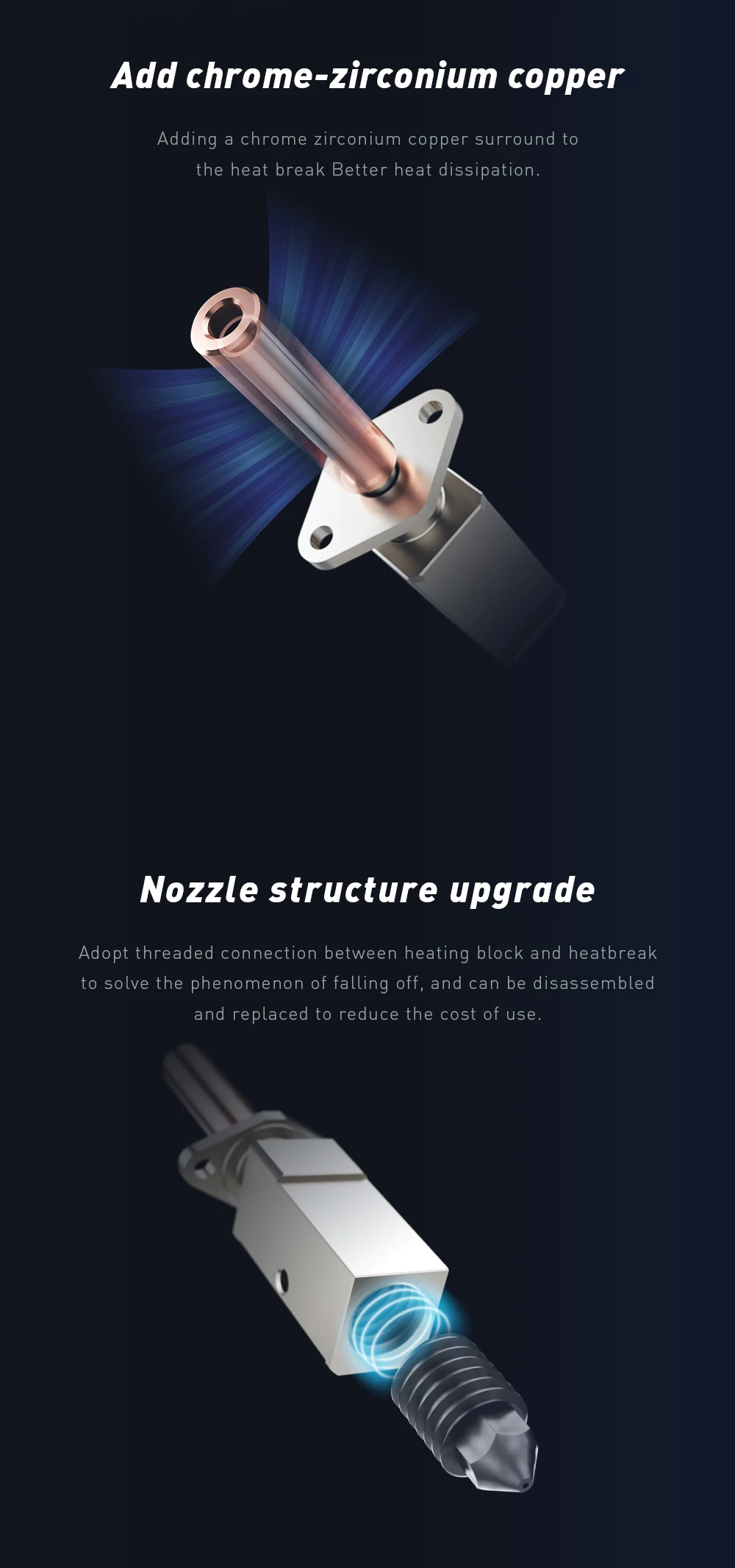 NEUES Upgrade TZ E3 2.0 Hotend Kit Hochgeschwindigkeits-Druckkopf für Ender 3/CR10/VORON 2.4 Hi-End-Extruder J-Kopf für Ender 3 V2 CR10 – Detail 3