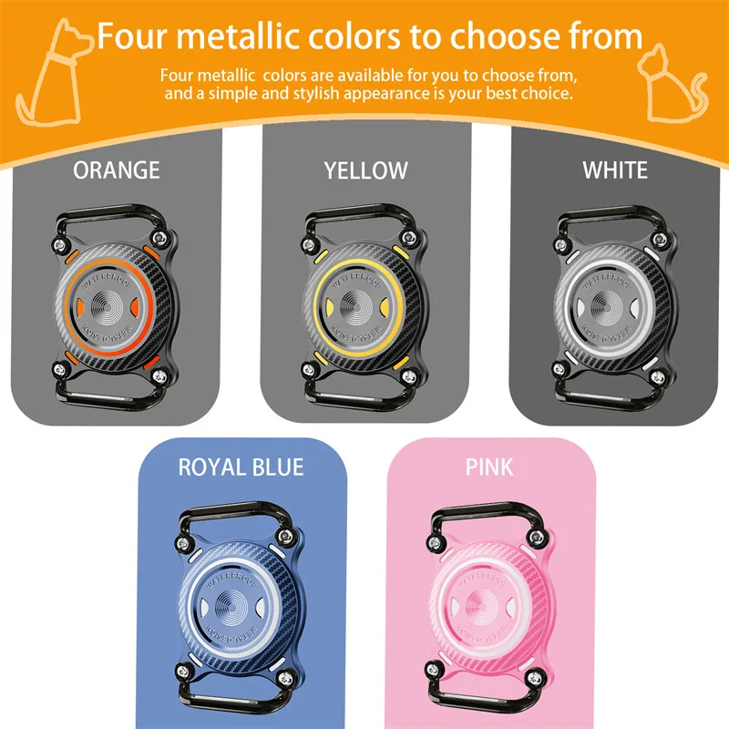 Eayburst AirTag Holder for Dog Cat Collar Airtag Case with Metal Buckle Aluminum Sheet Waterproof Cover for Apple Air Tag Collar