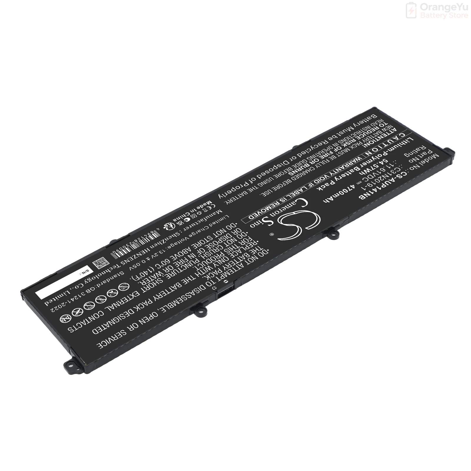 Replacement 11.61V 4700mAh Laptop Battery for Asus V16 VivoBook Pro 15 K3500PA K3500PC K3500PH 14X OLED K3405VA C31N2019-1