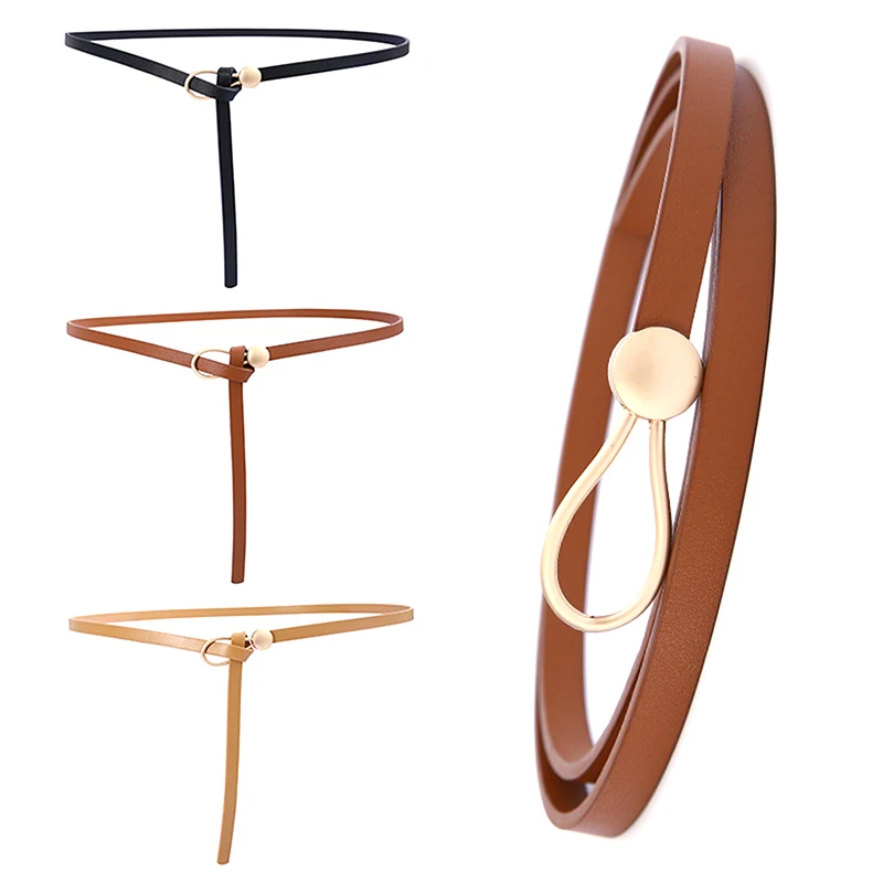 

1PC Belt Fashion Waistband PU Waist Belt Women's Knotted Decorative Belts Thin Belts For Dress Sweaters Overcoat