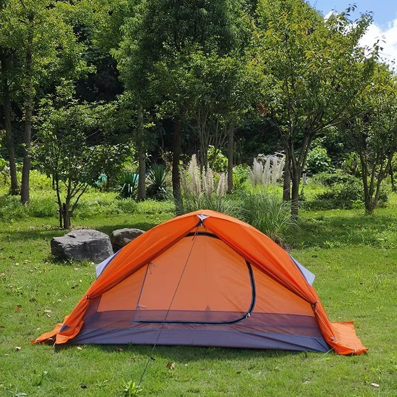 

One Person Camping Tent Light Weight Double Layer 3-Season Tent 210T Nylon