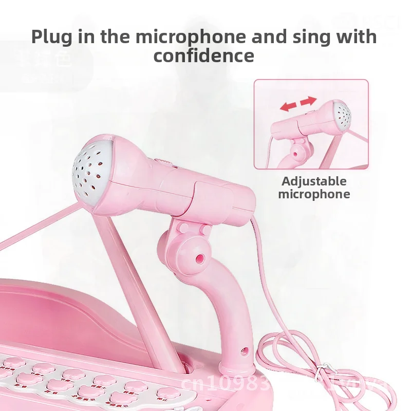BAOLI Kleines Klavierspielzeug für Kinder mit Mikrofon, Rosa/Blau/Schwarz/Weiß, Früherziehung, Musikinstrument für Babys, Mädchen, Geschenk