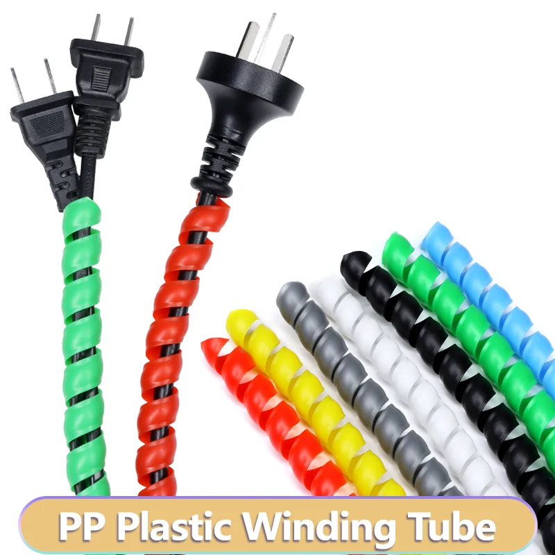 2~10M Spiral Cable Wrap 8/10mm Flexible Winding Tube Wire AntiBite Organizer Cord Protector Cable Management Sleeve For Computer