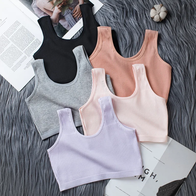 4pcs Children's breast care girl bra Hipster Cotton Teens Teenage Underwear summer Kids vest Young Cute topic for 6-14 Years