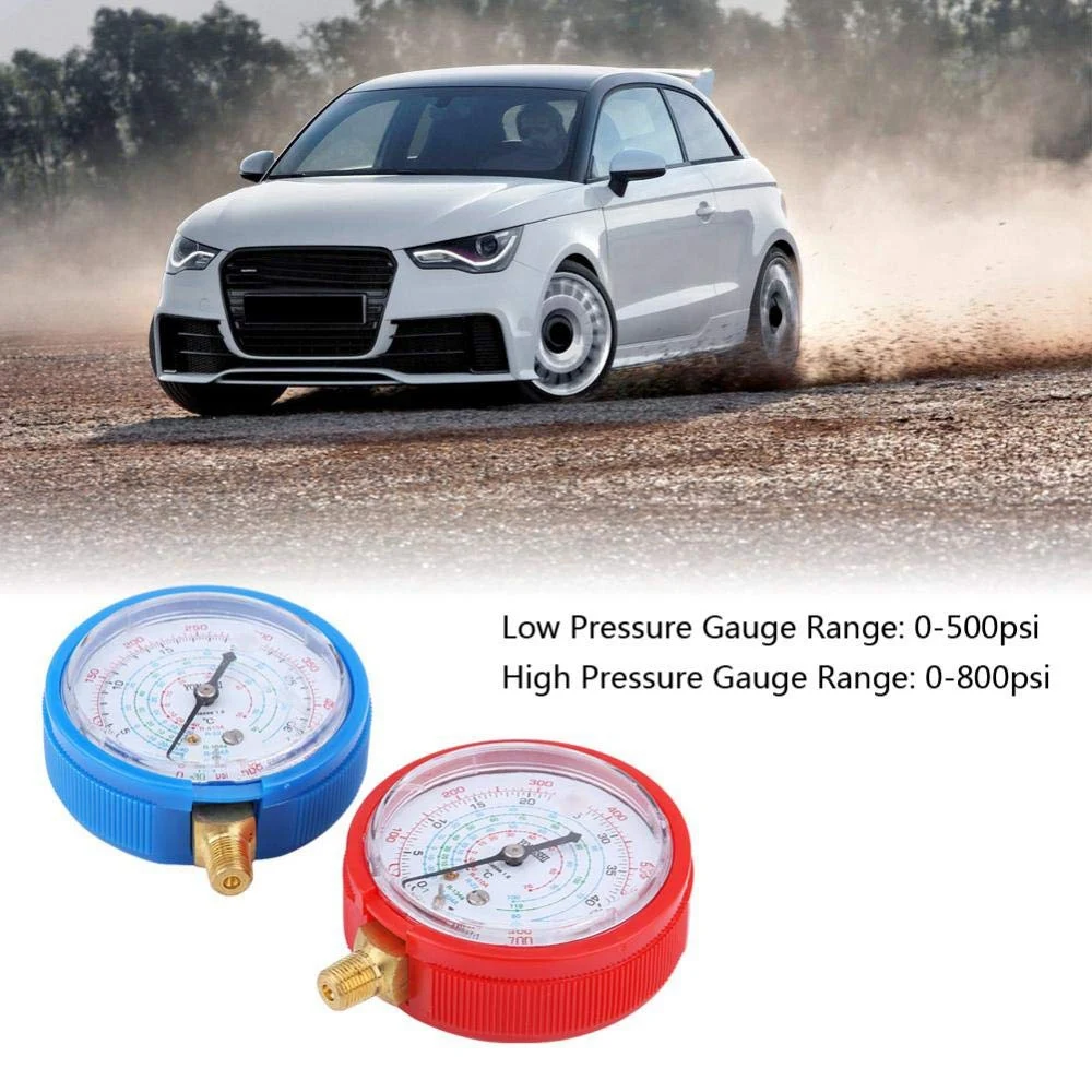 

2Pcs Car Auto High Low Tester Gauge Car Air Conditioner Refrigerant Pressure Gauge Kit For R410A R134A R22 Refrigerant