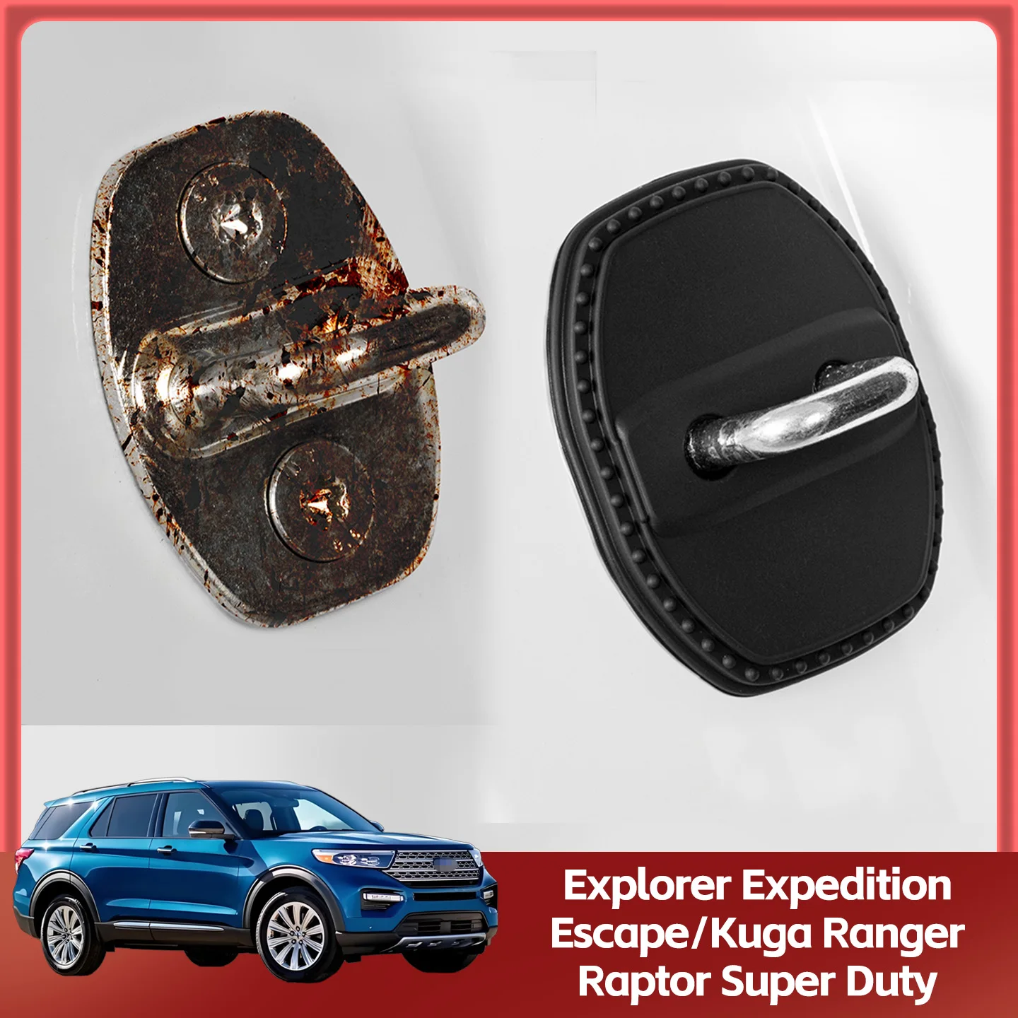 

2/4Pcs Silicone Car Door Lock Cover Protective Decoration Case For Ford Explorer Expedition Escape/Kuga Ranger Raptor Super Duty
