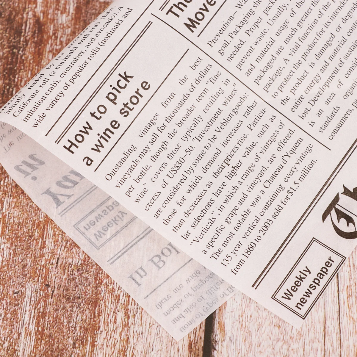 

50Pcs Disposable Newsprint Baking Sheet Paper Greaseproof Liners for Fast Food Restaurants Picnics Family Meals