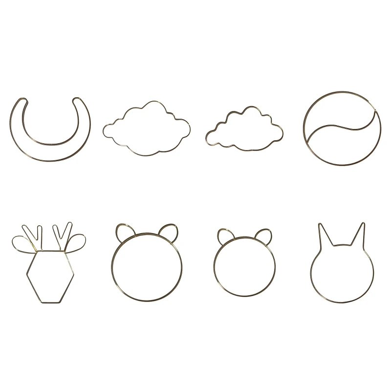 드림 포수 금속 고리 불규칙한 구름 엘크 고양이 동물 모양의 Macrame 공예 철 반지 DIY 바람 차임 장식 매달려