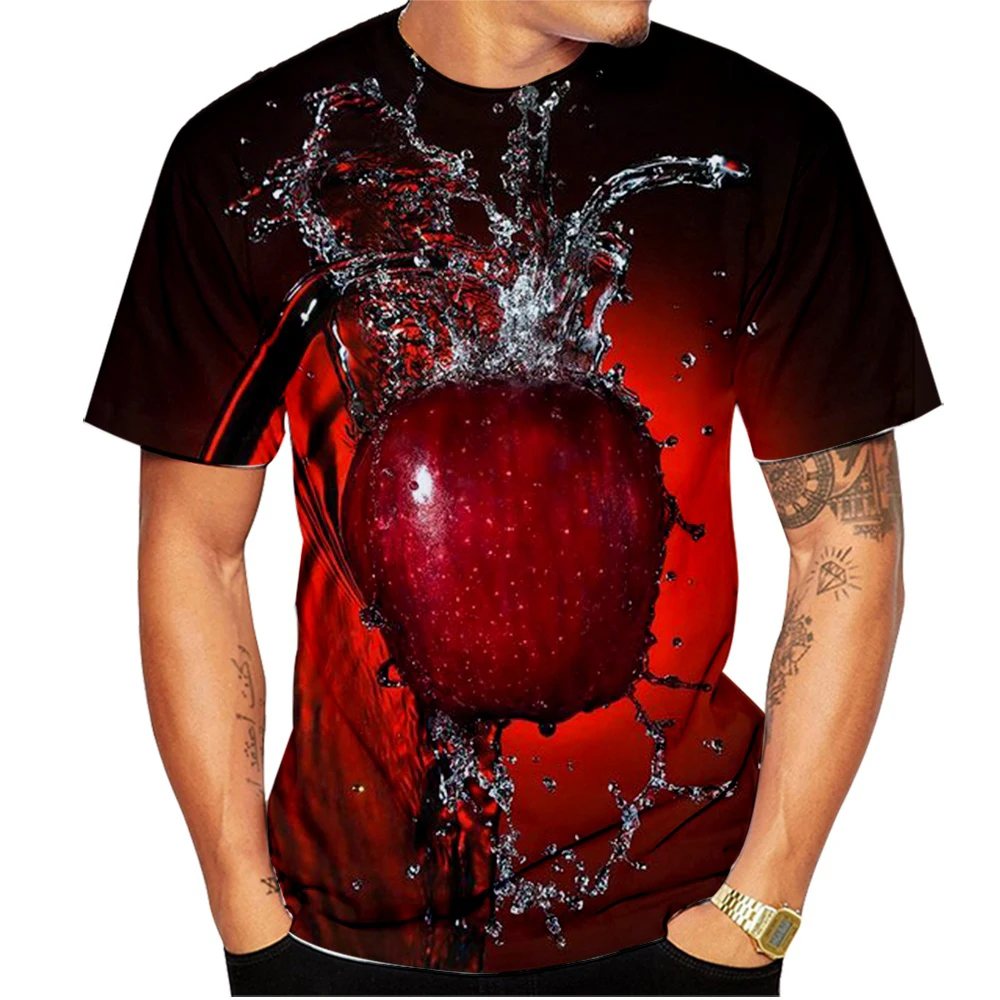 Fashion Fruit T-Shirts Apple 3D Print Summer Men Short Sleeve Casual T Shirt Oversized Harajuku Tees Tops Kids Unisex Clothing