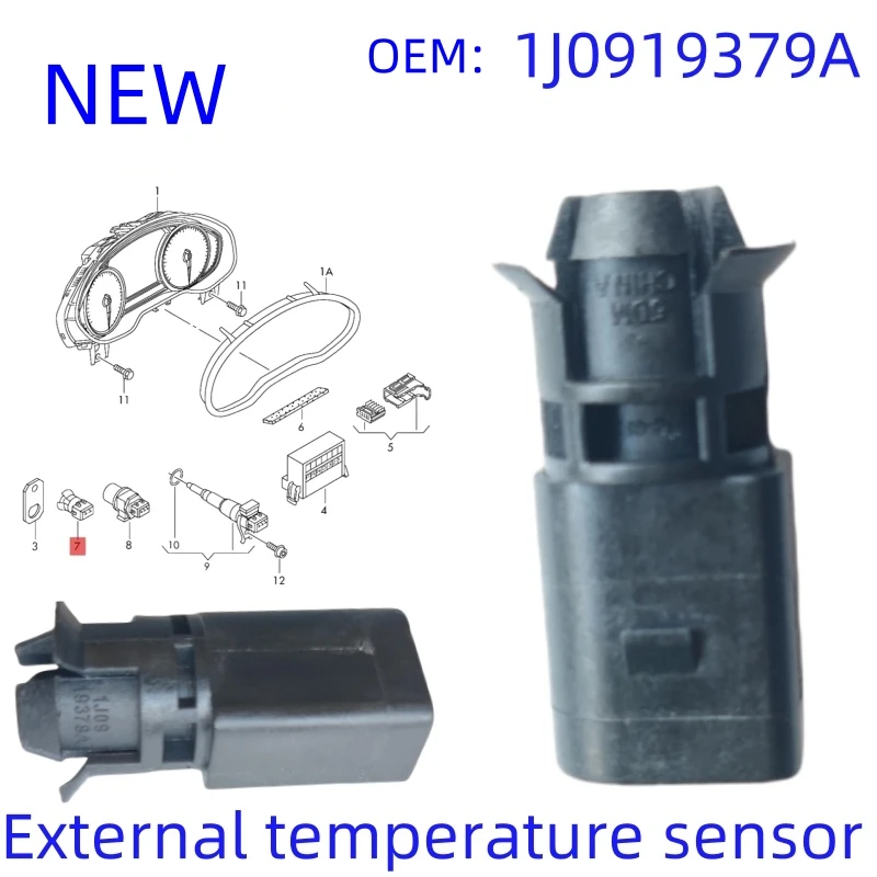 1-10pcs 1J0919379A For VW T5 Polo Golf Touran Jetta Beetle Audi A3 Skoda Fabia Octavia Ambient External Temperature Sensor New