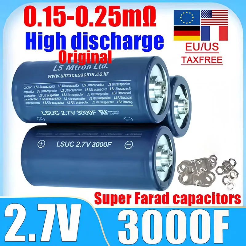 1-72 stuks 2.7V 3000f Super Farad condensator DIY 12V 24V 48V EV RV auto startkracht puntlasapparaat audio LS supercondensator