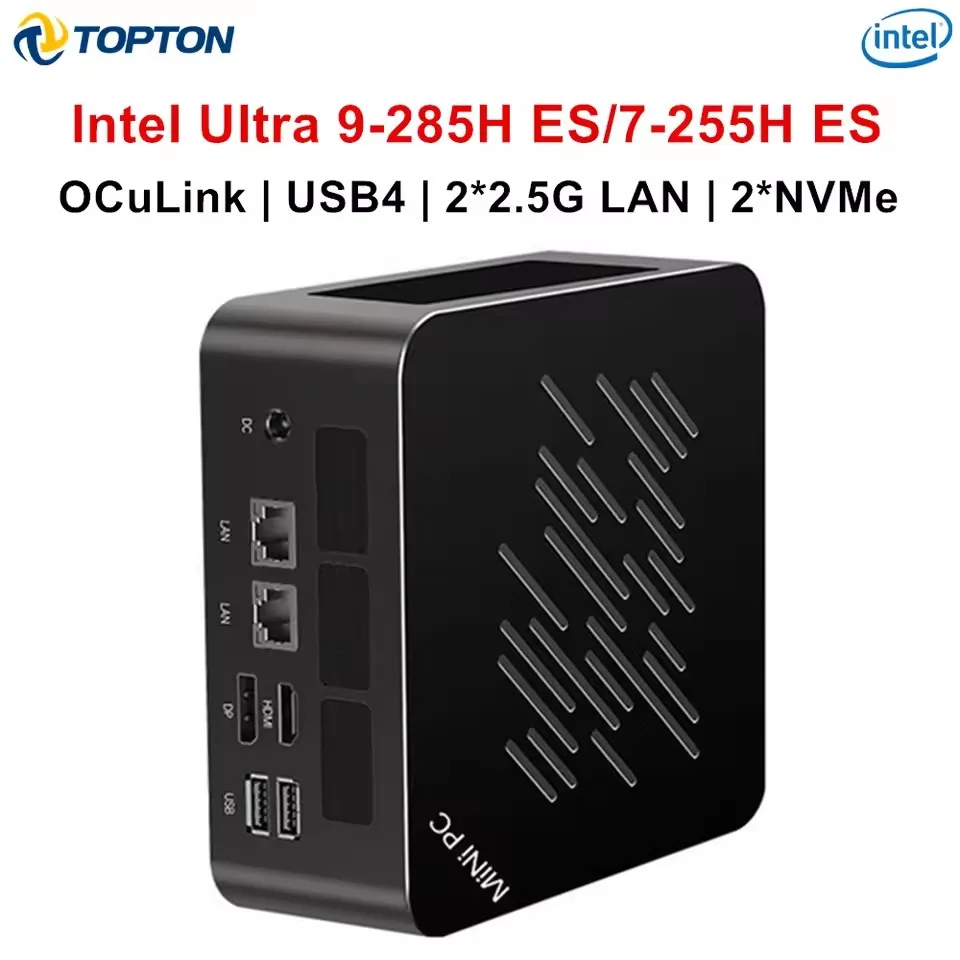كمبيوتر مكتبي توبتون إنتل الترا 9 285H ES 7 255H ES 5 235H ES OCuLink ألعاب كمبيوتر صغير USB4 2x2.5G LAN 2xNVMe Windows 11 WiFi6E #2