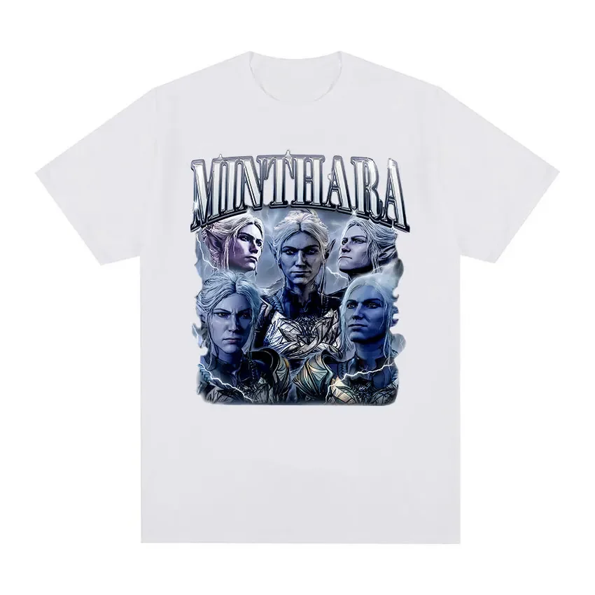 Game Minthara Astarion Baldurs Gate Graphic T Shirt Men Fashion Retro Gothic T-Shirt 100% Cotton Oversized Tops Unisex summer