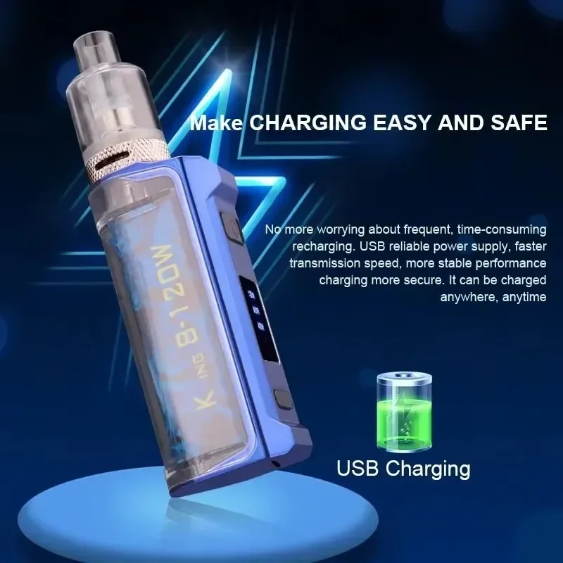 السجائر الإلكترونية ضخمة Vaper 120 واط صندوق Mod Ecig أطقم 1800 مللي أمبير بطارية 2 مللي خزان البخاخة السجائر الإلكترونية المرذاذ قلم الشيشة Ecig