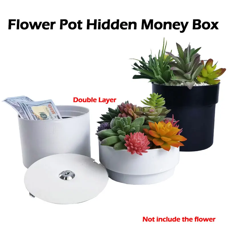 Double Layer Flower Pot Private Money Box Hidden Safety Surprise Secret Hideaway Plant Stash Hide Money Keys Jewelry Valuables