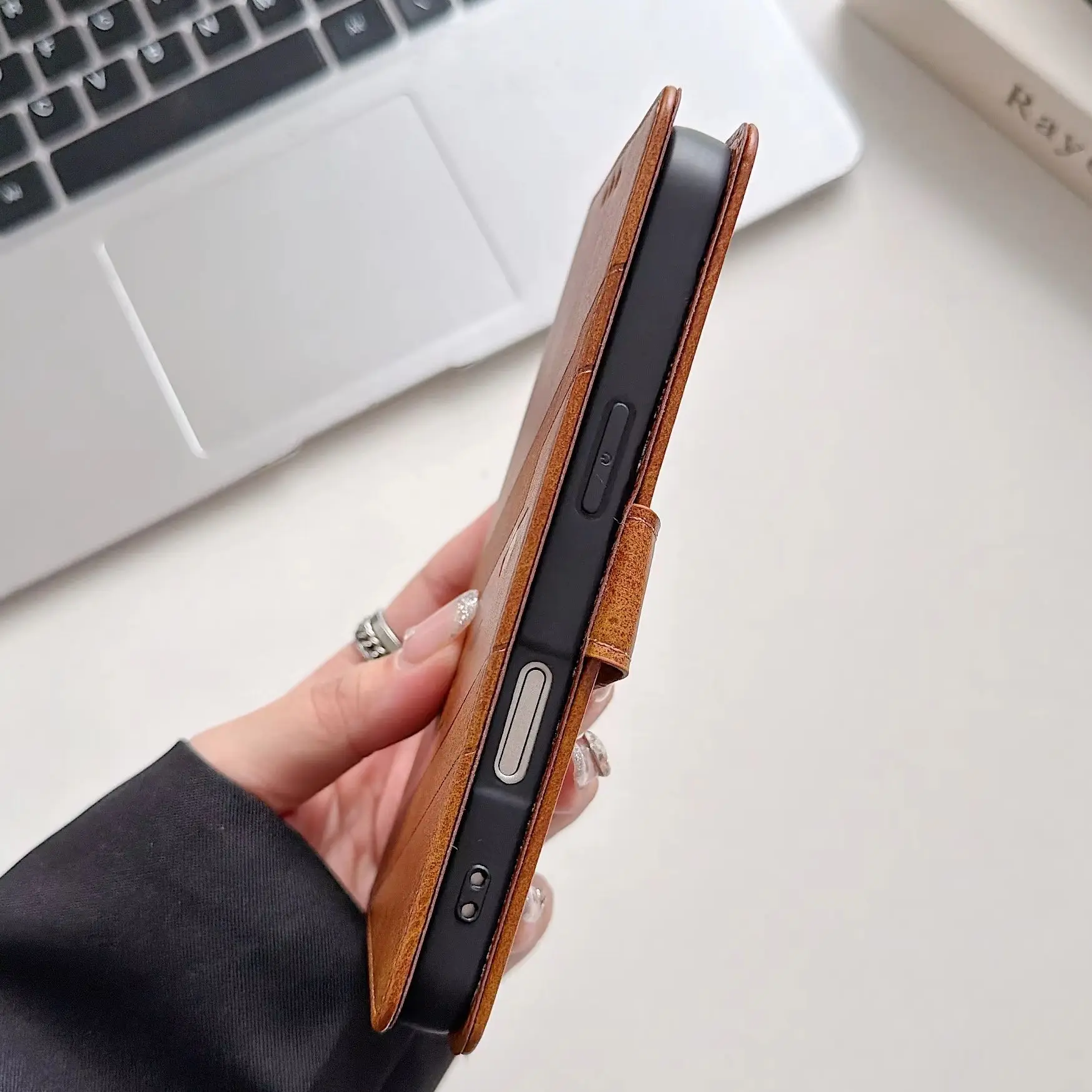 Flip Wallet PU Leather Phone Case For iPhone 17 E 16 15 14 13 12 11 Pro Max Plus Card Slot Bracket Business Matte Protect Cover view 2