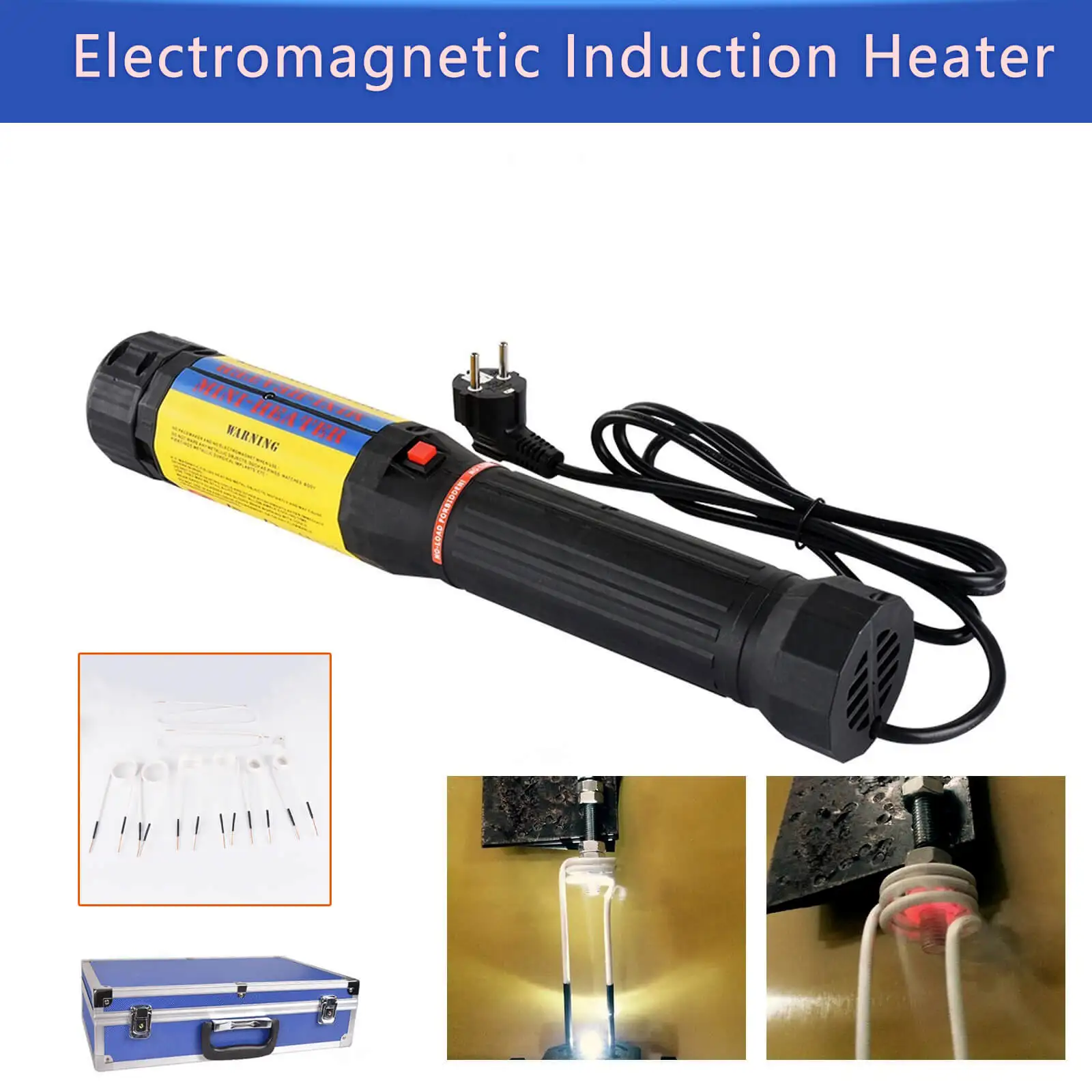 110V 220V 1000W Flameless Electromagnetic Mini Magnetic Induction Heater With 8 Pieces Coil Kits For Auto Use Bolt Remover