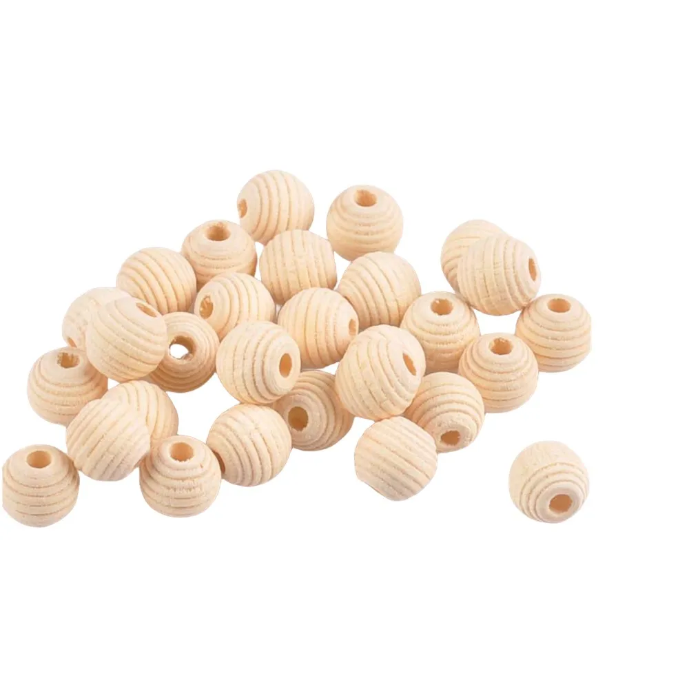 10/50Pcs 12/20mm Natural Unfinished Threaded Honeycomb Wooden Beads Spacer Beads DIY Pendant Bracelet Necklace Jewelry Making