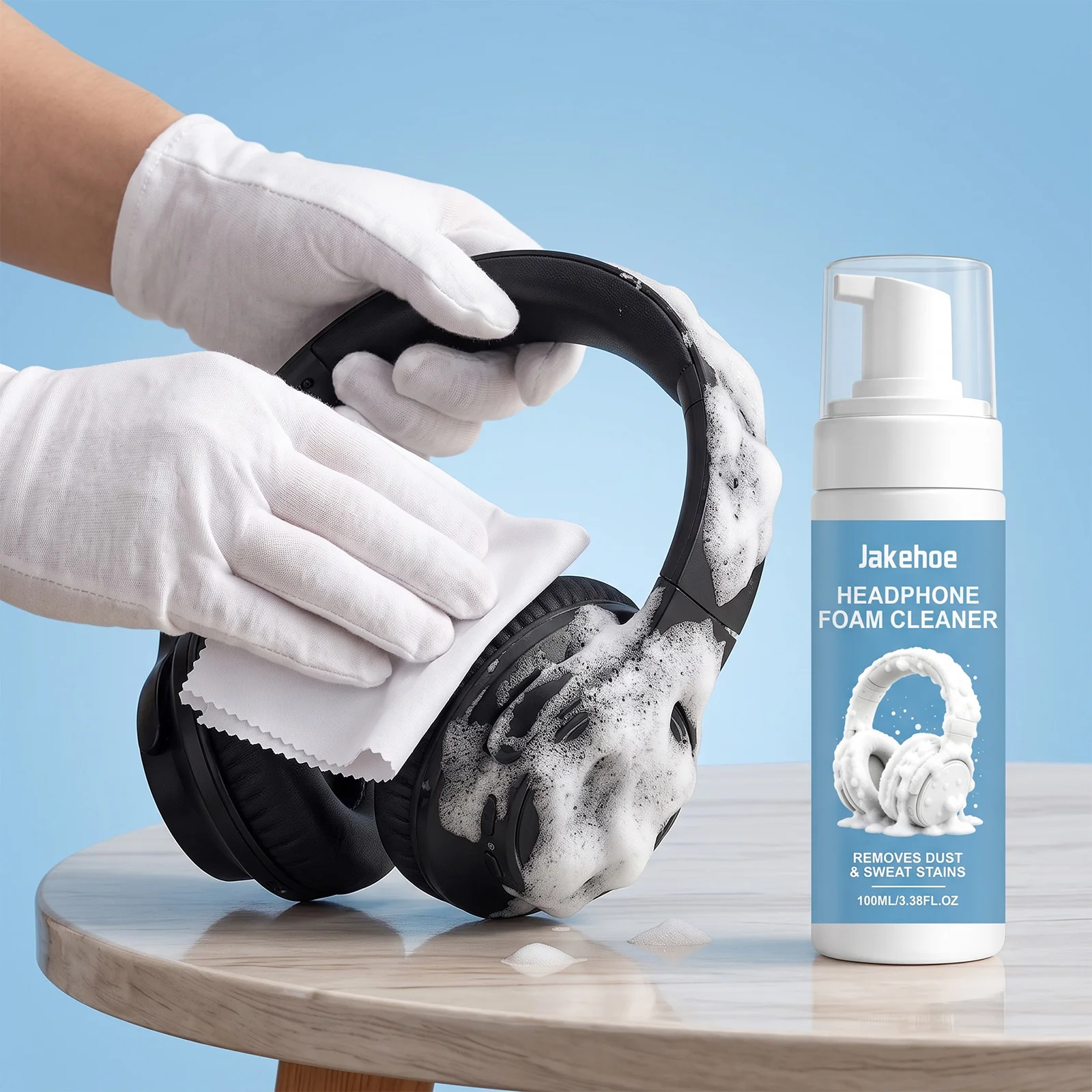 Portable Headphone Foam Cleaner Deep Stain Dust Sweat Remover Cleaning for Wireless Wired Earphone Towel Accessory Care Kit
